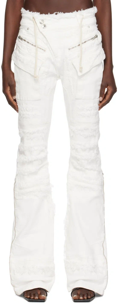 Ottolinger White Frayed Jeans In Shredded White
