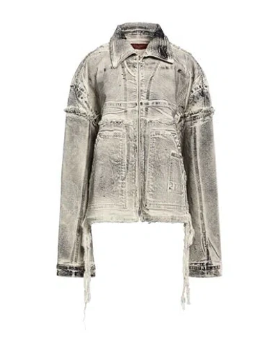 Ottolinger Woman Denim Outerwear Light Grey Size Xs Cotton, Recycled Pes, Elastane In Gray