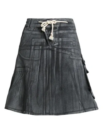 OTTOLINGER OTTOLINGER WOMAN DENIM SKIRT CHARCOAL SIZE M COTTON, RECYCLED POLYETHYLENE, RECYCLED COTTON, RE-USED