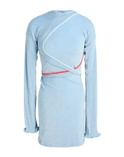 Ottolinger Woman Mini Dress Light Blue Size L Polyamide, Metal, Elastane In Multi