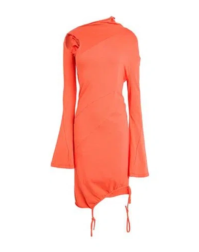 Ottolinger Woman Mini Dress Tomato Red Size S Organic Cotton, Elastane In Orange