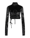 Ottolinger Cut-out Velvet Crop Top In Black