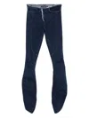 Ottolinger Women's Denim Raw Edge Draped Design Pants In Blue