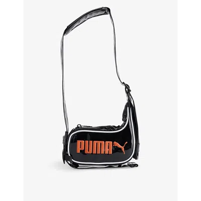 Ottolinger Womens Puma Black Puma X Branded Faux-leather Shoulder Bag