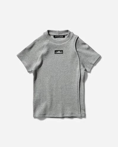 Ottolinger Women S Decontructed Rib T-shirt Silver Melange In Grey