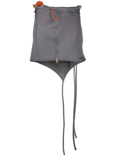 Ottolinger Zipped Mini Skirt In Gray