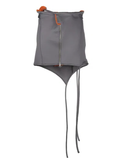 Ottolinger Zipped Mini Skirt In Gray