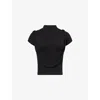 Ottolinger Womens Black Deconstructed Strap Knit Top In Black