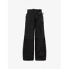 Ottolinger Womens Black Wash Baggy Wide-leg Denim Trousers In Black