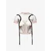 Ottolinger T-shirt Mesh In Cat Print