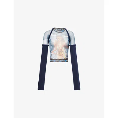 OTTOLINGER WOMENS MULTI HYBRID LONG-SLEEVE MESH TOP