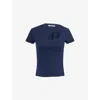 Ottolinger Womens Navy Donut Cut-out Cotton-jersey T-shirt In Blue