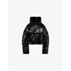 Ottolinger Womens Shiny Black Patent Faux-leather And Faux-fur Jacket In Black