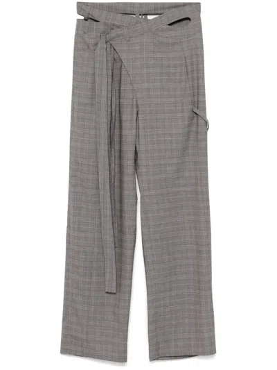 Ottolinger Gray Signature Wrap Suit Trousers In Grey