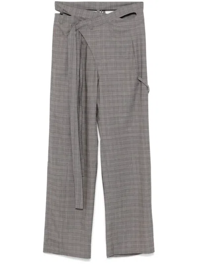 Ottolinger Gray Signature Wrap Suit Trousers In Grey