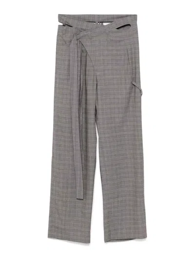 Ottolinger Gray Signature Wrap Suit Trousers In Grey