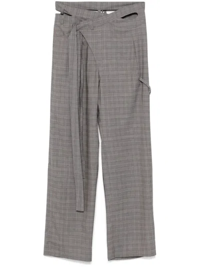 Ottolinger Wool Blend Wrap Trousers In Gray