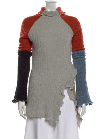 Pre-owned Ottolinger Wool Colorblock Pattern Sweater In Brown