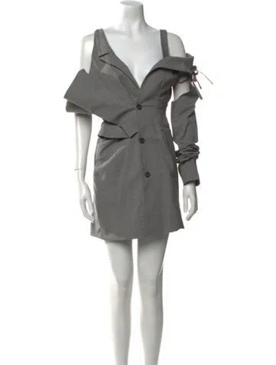 Pre-owned Ottolinger Wool Mini Dress In Gray