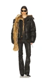 Ottolinger Woven Deconstructed Double Zip Puffer Jacket In Brown