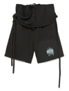 Ottolinger Black Wrap Track Shorts In Black