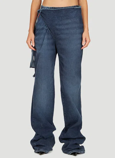 Ottolinger Wraparound Denim Pants In Blue