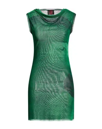 Ottolinger X Brook Hsu Woman Mini Dress Green Size M Recycled Polyester, Elastane