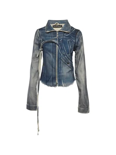 Pre-owned Ottolinger X Isko Faded Denim Jacket In Blue