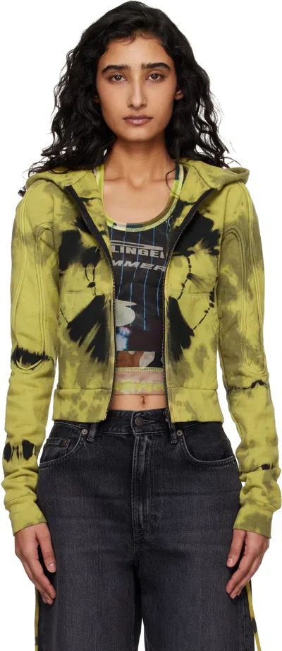 Ottolinger Yellow Sutured Zip Hoodie In Green