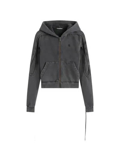 Ottolinger Zip Hooded Sweatshirt In Gray