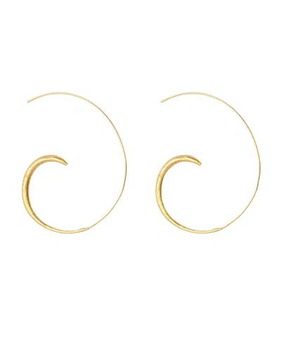 Ottoman Hands Aegina Pull Through Hoop Earrings In Gold
