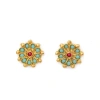 Ottoman Hands Marigold Beaded Stud Earrings In Gold