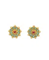 Ottoman Hands Marigold Beaded Stud Earrings In Gold