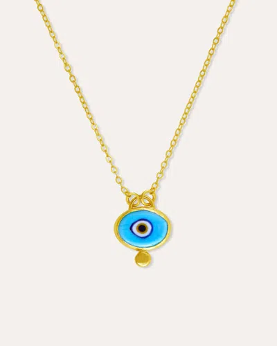 Ottoman Hands Alara Blue Evil Eye Pendant Necklace In Multi