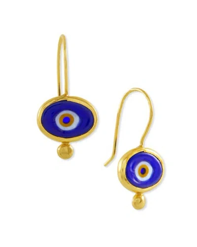 Ottoman Hands Alara Evil Eye Drop Earrings In Gold