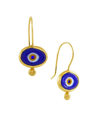 Ottoman Hands Alara Evil Eye Drop Earrings In Gold