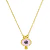Ottoman Hands Alara Evil Eye Pendant Necklace In Pink