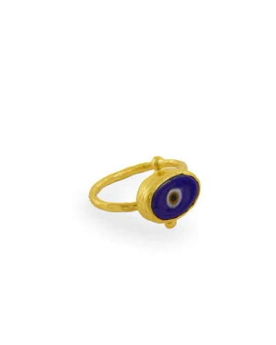 Ottoman Hands Alara Evil Eye Ring In Gold