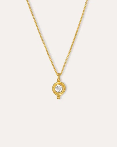 Ottoman Hands April Birthstone Pendant Necklace In Gold