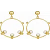 Ottoman Hands Aristea Bead Hoop Earrings In Gold