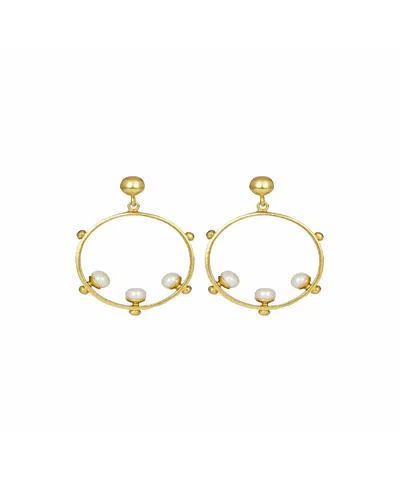 Ottoman Hands Aristea Bead Hoop Earrings In Gold