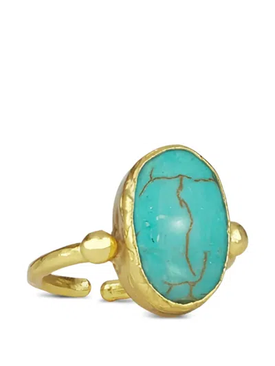 Ottoman Hands Aurelia Turquoise Cocktail Ring In Gold