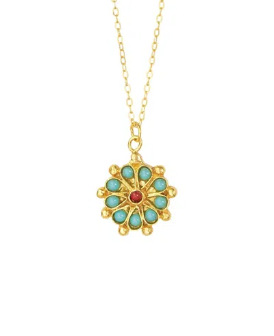 Ottoman Hands Beaded Pendant Necklace In Gold