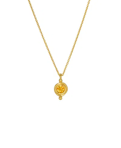 Ottoman Hands Birthstone Pendant Necklace In Gold