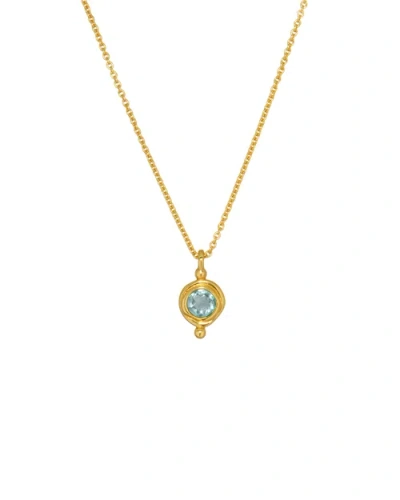 Ottoman Hands Birthstone Pendant Necklace In Gold