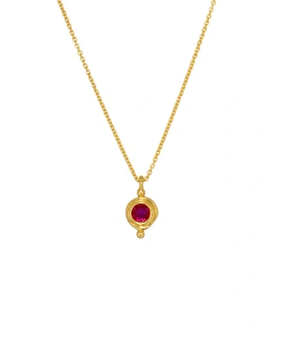 Ottoman Hands Birthstone Pendant Necklace In Gold
