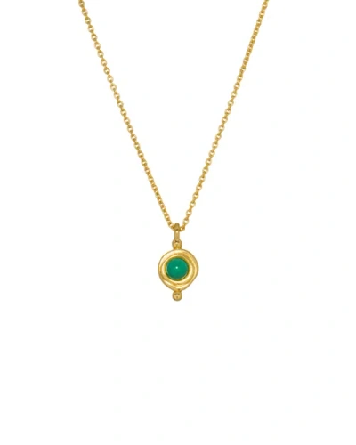 Ottoman Hands Birthstone Pendant Necklace In Gold