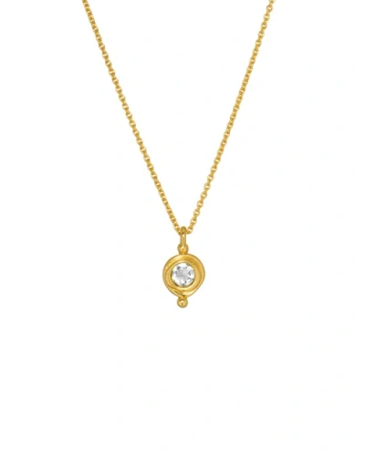 Ottoman Hands Birthstone Pendant Necklace In Gold