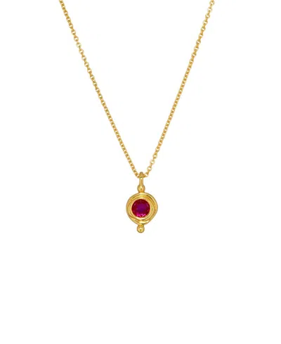 Ottoman Hands Birthstone Pendant Necklace In Gold