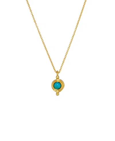 Ottoman Hands Birthstone Pendant Necklace In Metallic